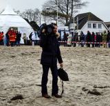 Anbaden Dahme, Ostsee 1.1.2015, Fernsehmann RTL  Hansjürgen Schuster